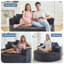 Fauteuil méridienne rond surdimensionné en velours côtelé moderne - Canapé circulaire à assise profonde avec porte-gobelets - Lit douillet et confortable pour le salon ou la chambre - Aucun assemblage requis, gris