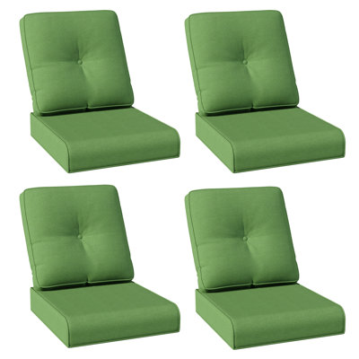 Ensemble de coussins de siège d'extérieur à assise profonde et coussins de dossier, coussins de remplacement en tissu d'oléfine résistants à la décoloration pour la pelouse de jardin, disponibles en beige, bleu marine, rouge, orange, vert et noir