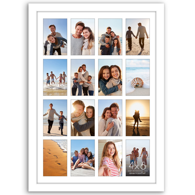 18x26 Collage Picture Frame - Use as Sixteen 4x6 Picture Frame Openings or One 18x26 Photo Frame Made of Engineered Wood with Polished Plexiglass