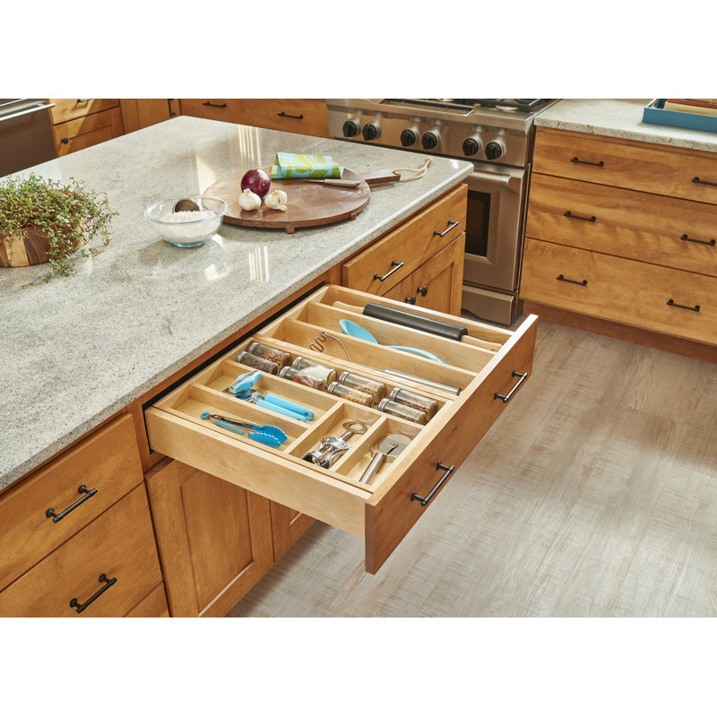 Wood Base Cabinet Two-Tier Replacement Drawer System W/ Soft-Close, 4.44" H x 28.5" W x 22.25" D