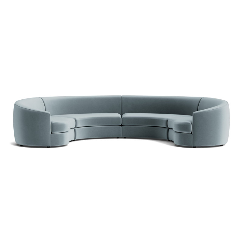 Giselle Sectional, Performance Velvet - Harbor