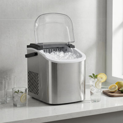 LEDREM 12 Lb. Daily Production Cube Ice Freestanding Ice Maker