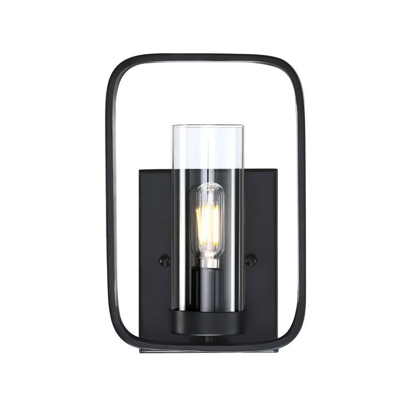 Wall Sconce, Black, Clear