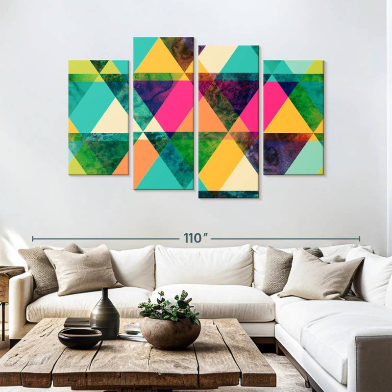 Triangles colorés Avery, H 54 po x l 84 po