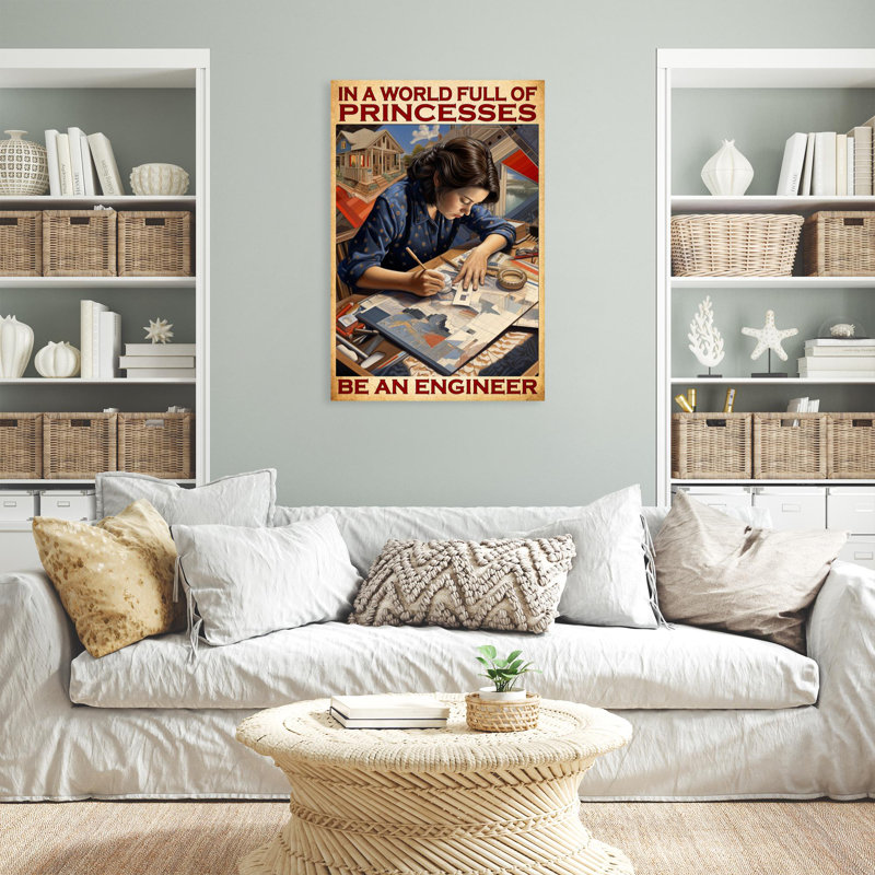 «Be An Engineer» - 1 pièce, impression de rectangle Pri Be An Engineer - 1 pièce, impression sur toile, L 24 po x H 36 po