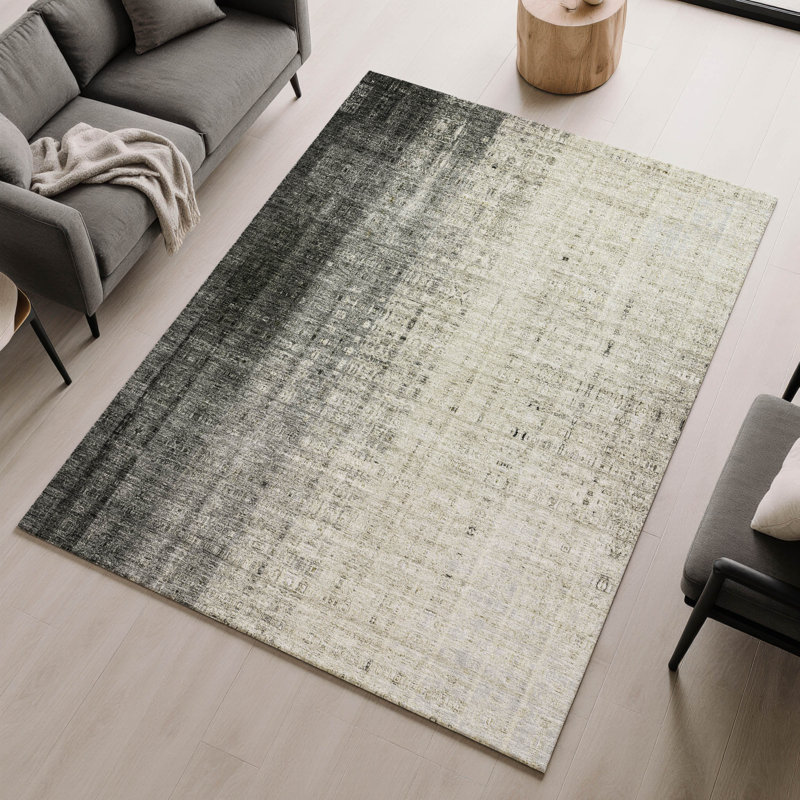 Premium Machine Washable Mayfield AMF2240 Striped Rug, Beige, 9' x 12'