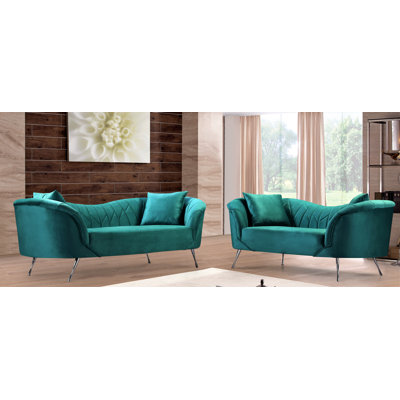 2 - Piece Velvet Living Room Set