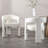 Upholstered Faux Leather Dining Arm Chairs Solid Back Barrel Dining Chairs Set of 2/3/4-242189115-242189114