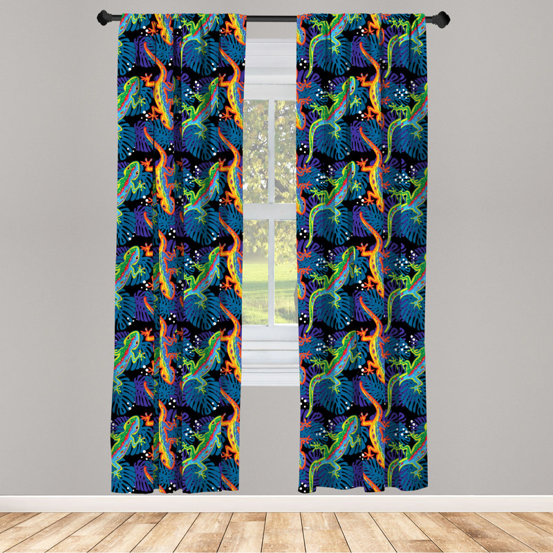 Gecko Semi-Sheer Rod Pocket Curtain Panel, 28" x 63"