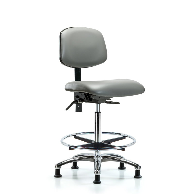 Chaise de travail ergonomique Latanisha, Non, Argenté, Patins