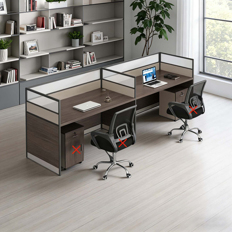 Rectangle 2 Person Office Cubicle Desk, 43.3'' H X 94.88'' W X 23.6'' D