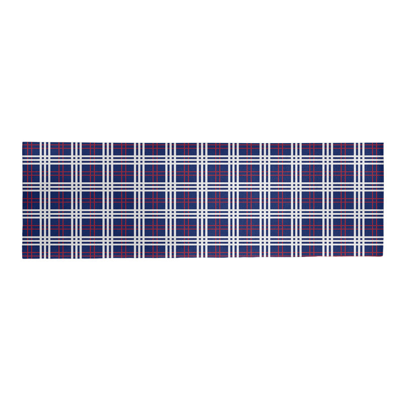 Tapis à carreaux bleu, Tapis de couloir 2 pi 6 po x 8 pi