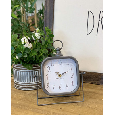 Digital Stainless Steel Quartz Movement / Crystal Tabletop Clock in Grey