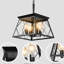 4- Pour la salle à manger, noir, corrosion, chaîne à hauteur réglable, luminaire de style rétro, ampoule non incluse avec la lampe antirouille, sans ampoules fournies