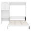 Lit escamotable avec bureau, armoire de rangement, lumière DEL, cadre de lit mural pliable Farmhouse, tablettes de rangement multiples-133280386