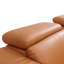 Ensemble de canapé 6 pièces en cuir respirant caramel - Fauteuil inclinable électrique, éclairage DEL, deux porte-gobelets et rangement