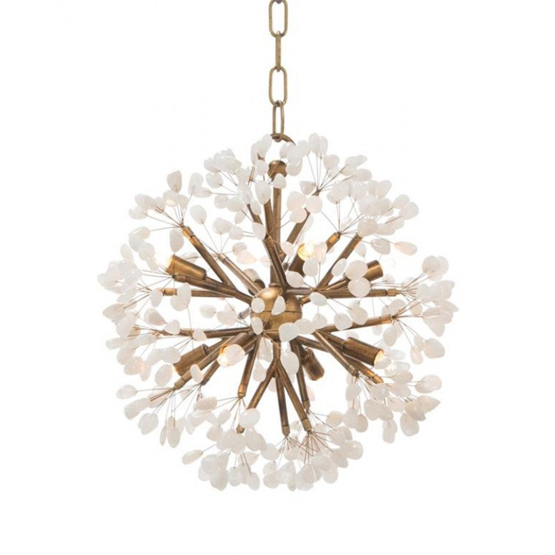 Light Spherical Antlia  Chandelier, Black/Gold, Clear, 18" Diameter x 18" Height