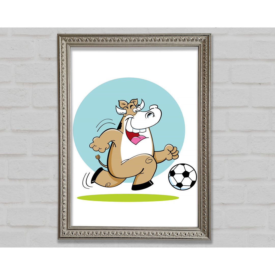 Football Bull Fun Gerahmter Druck