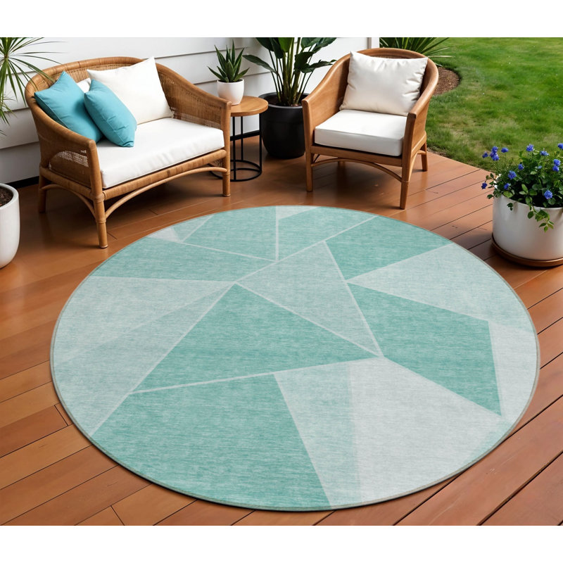 HomeRoots Round Machine Woven Area Rug
