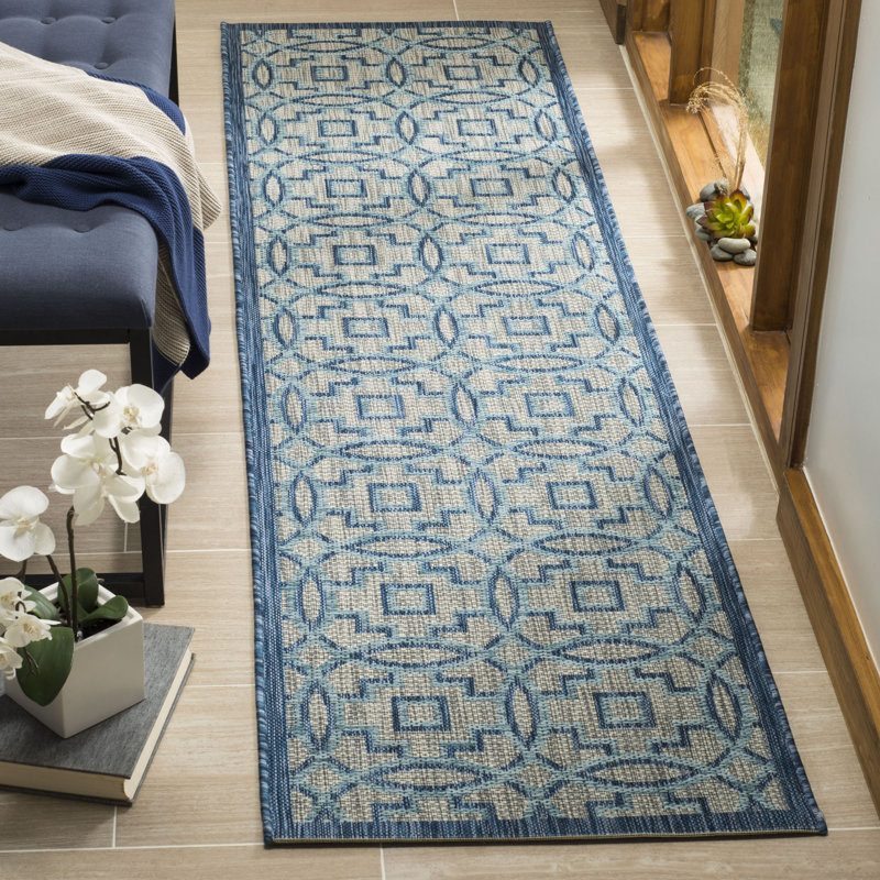 Herefordshire Performance Geometric Indoor/Outdoor Area Rug, Runner 2'3" x 8'