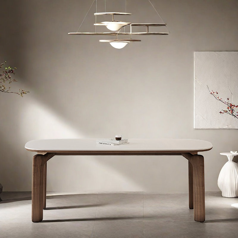 Quinterrius Ash Solid Wood Base Dining Table, 29.5"H x 62.9"L x 31.4"W, Brown