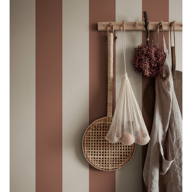 Jordnara Striped Matte Wallpaper Roll by Studio Sandberg, Burgundy