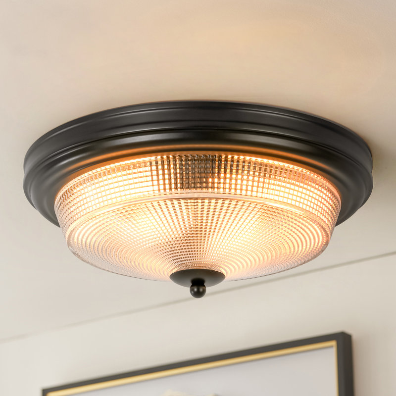 Plafonnier encastré en verre 2 lumières