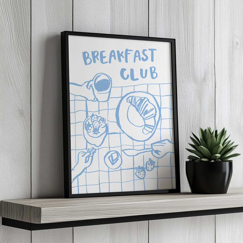«Breakfast Doodles III White» par Jenaya Jackson, reproduction d'art, L 18 po x H 24 po, Noir, Impression encadrée