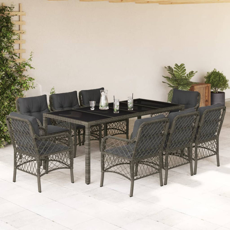  Garden Dining Set Grey