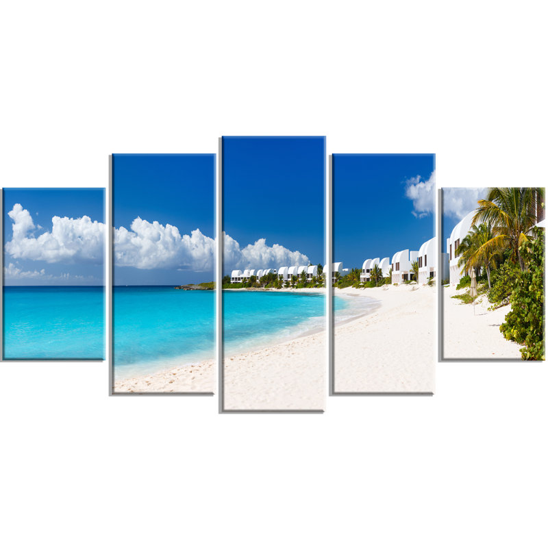 « caraïbes beach panorama », ensemble de 5 reproductions de photos sur toiles tendues