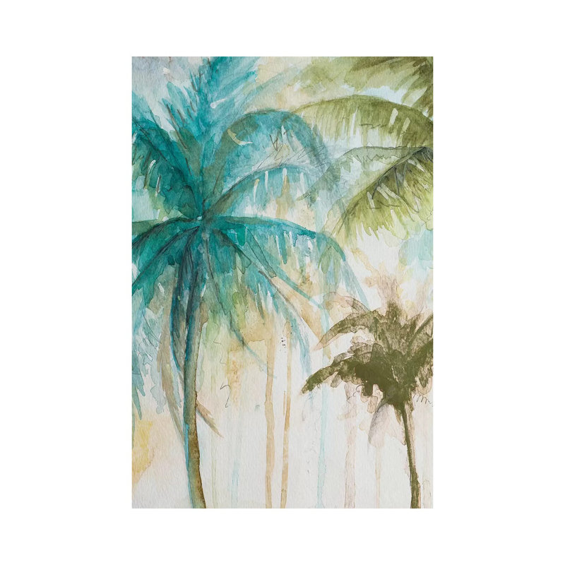 Watercolor Palms In Blue I by Patricia Pinto - Wrapped Canvas Print, 45.72cm H x 30.48cm W
