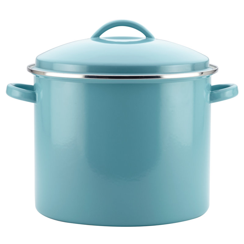Farberware Enamel-on-Steel Large Stockpot with Lid, 16-Quart