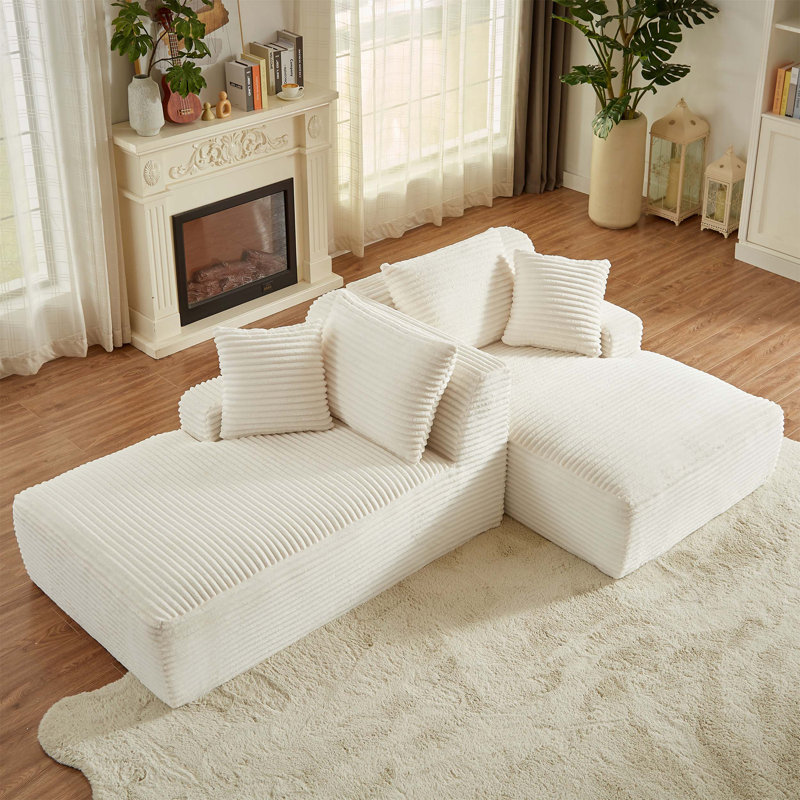 Méridienne double compressible - aucun besoin d'assemblage, causeuse moderne moelleuse pour le salon, la chambre à coucher et les espaces de lecture