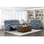 Canapé inclinable 2 places, revêtement en cuir bleu, coussins moelleux pour un confort optimal, mobilier de salon moderne, 1 pièce
