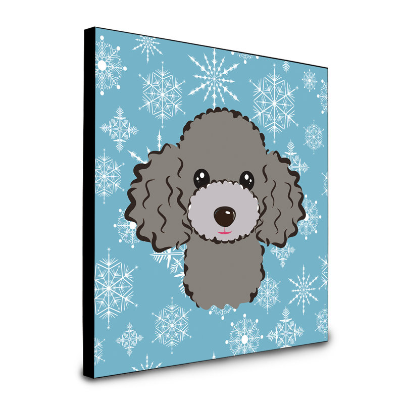 Panneau mural d’art flocon de neige Loula, Caniche gris