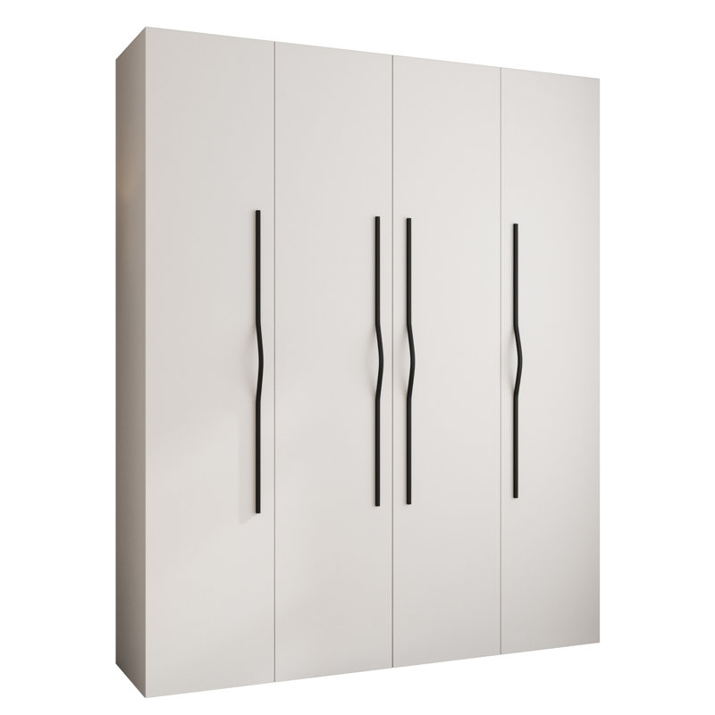 4 Door Manufactured Wood Wardrobe, 245.5 cm H x 200 cm W x 40 cm D