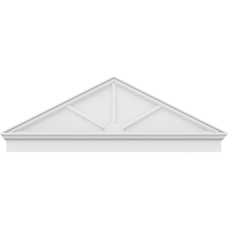 Pédalier combiné à 3 pointes en PVC de qualité architecturale (hauteur 6/12), H 23 3/8 po x l 66 po x P 2 3/4 po