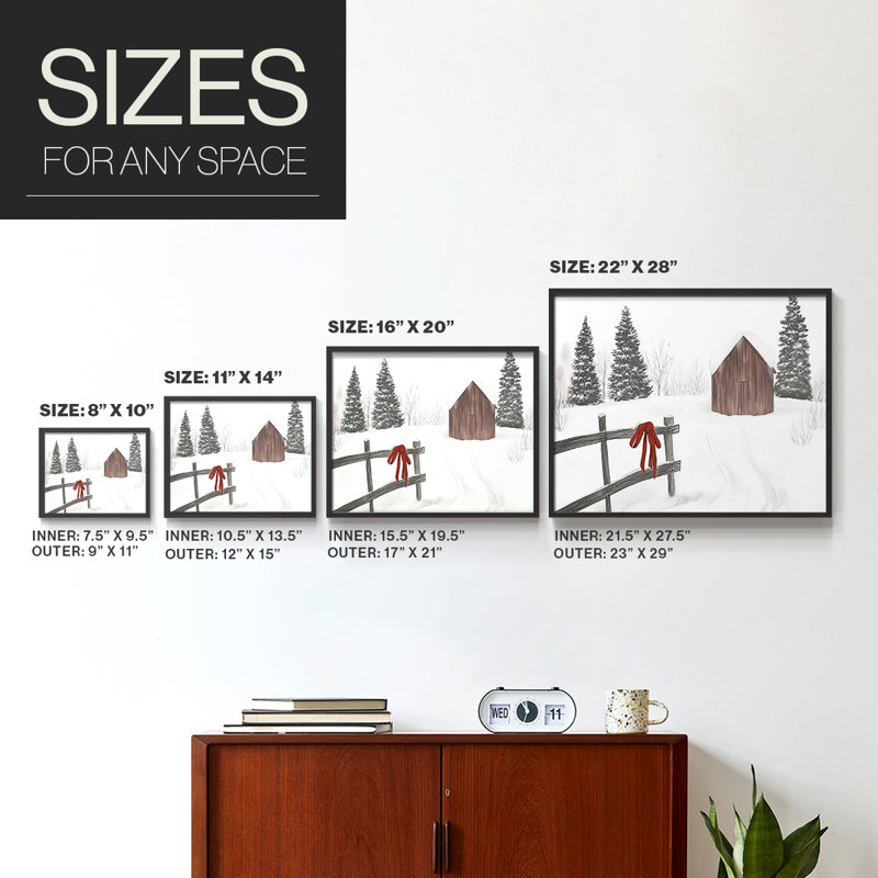 Chirstmas Art-CCXXXIX -Framed Print - Restickable, H 11 po x l 14 po, Noir, noir, noir, noir