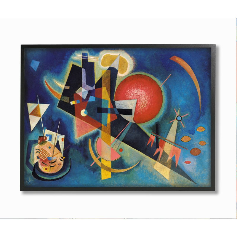 «In Traditional Kandinsky» par Wassily Kandinsky - impression d'art graphique, Cadre noir, H 24 po x l 30 po x 1,5 po