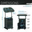 Chariot pour ordinateur portable ajustable avec rangement