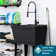 22.875 In. X 23.5 In. 19 Gallon Thermoplastic Utility Sink Set With High-Arc Coil Pull-Down Faucet