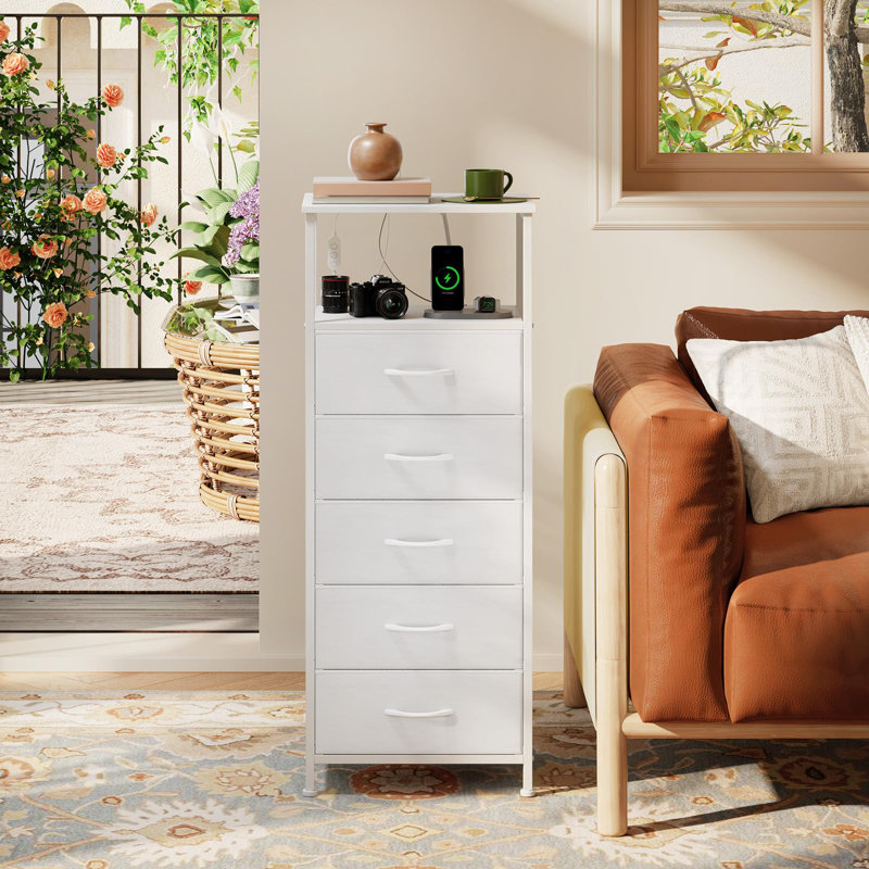 5 Drawer Storage Drawer, White