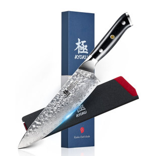 KYOKU 5-Knife Set with Block, 8” Chef Knife + 8” Bread Knife + 6.5” Boning  Knife + 5” Utility Knife + 3.5” Paring Knife – Premium Japanese Steel