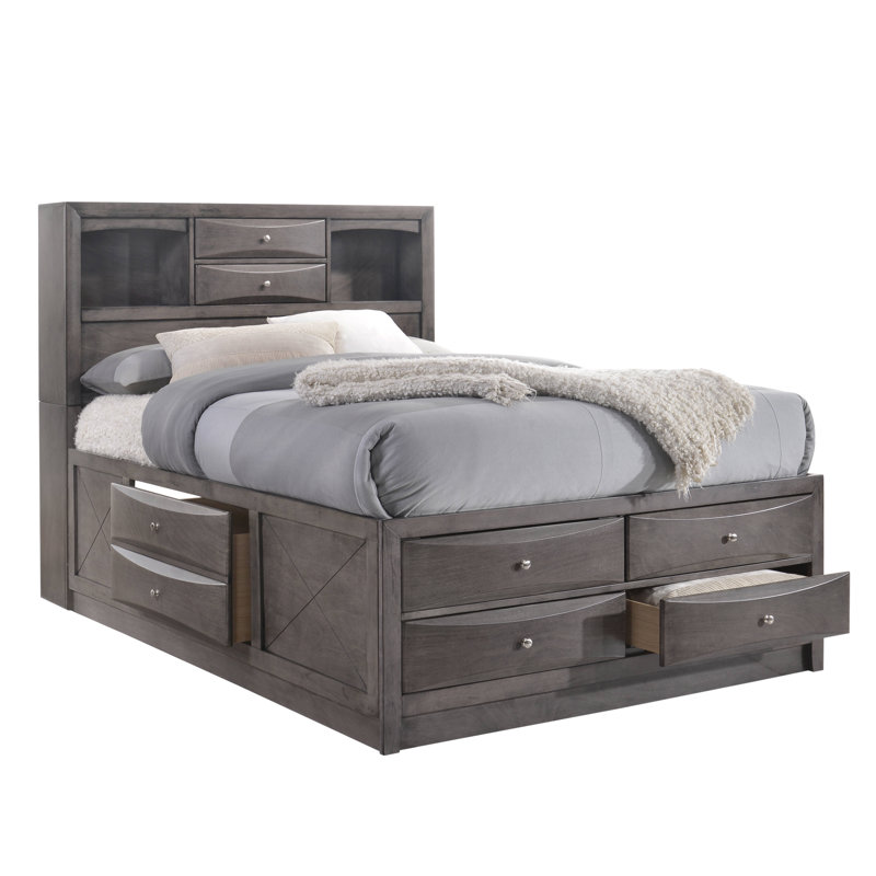 Grand lit de rangement Monette, Queen