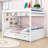Dalvey Kids Full Over Full 3 Drawers Convertible Futon Bunk Bed with Storage Staircase-860547410