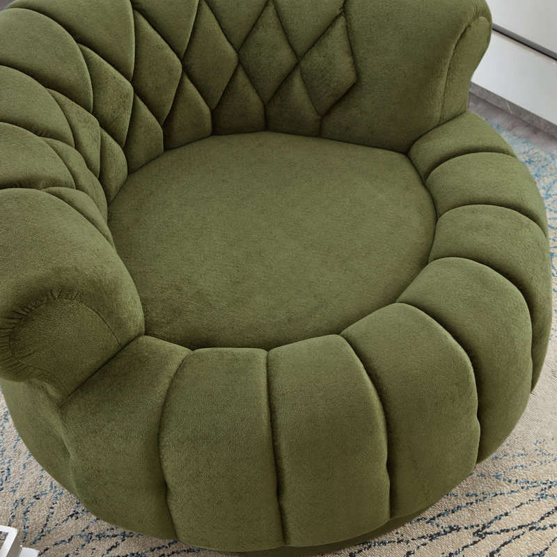 Chaise d'appoint pivotante avec coussin moelleux, Vert