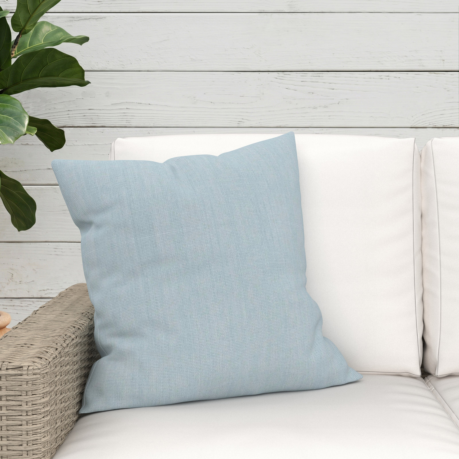 Gabi Indoor/Outdoor Throw Pillow, Square 20", Sunbrella® Play Sky