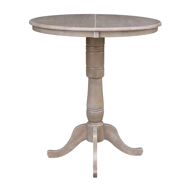Dragana Extendable Solid Wood Dining Table, Washed Gray Taupe