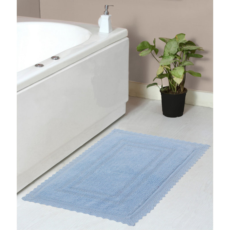 Tapis de bain réversible 100% coton Opulent Bathmat, l 21 po x L 34 po, bleu