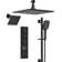 Thermostatic Digital Dual Shower System Set, 12" LED Rainfall Shower Head with 4-Function Hand Shower
